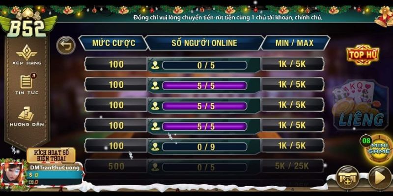 Liêng B52 Club - Cơ Hội Vàng Trong Tầm Tay 1 Khám phá các lựa chọn cược trong Liêng B52 để giành chiến thắng