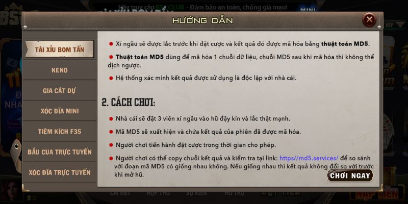 Tài Xỉu MD5 B52 Club - Bí Mật Chiến Thắng và Mẹo Chơi Hay 3 Luật chơi tài xỉu MD5 B52 - Các bước đơn giản để tham gia trò chơi